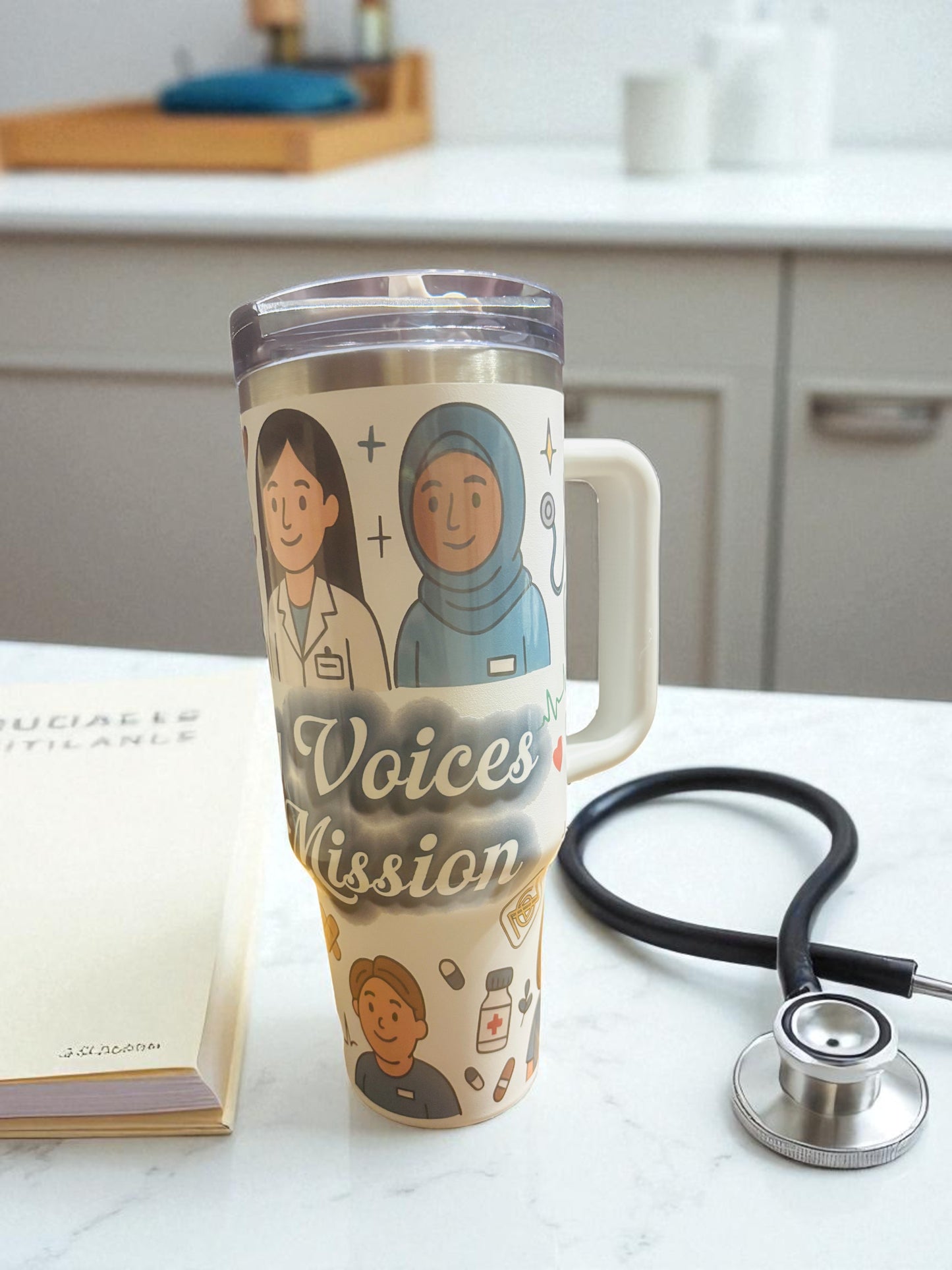 Healthcare Voices Mission Insulated 40oz Tumbler with Handle