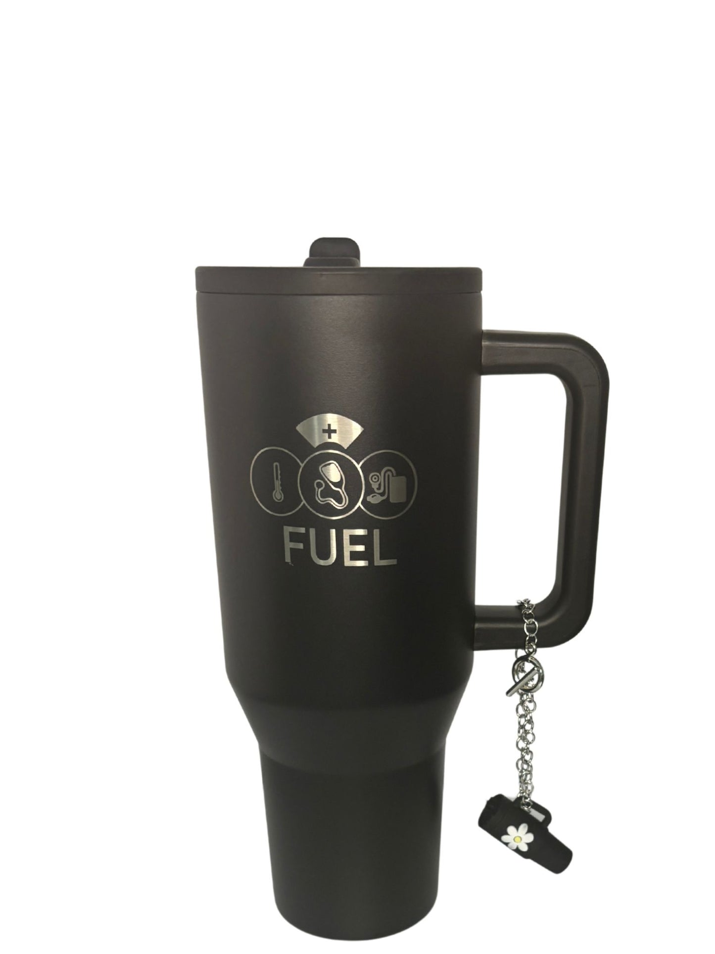 Black " FUEL" Spill Proof Tumbler