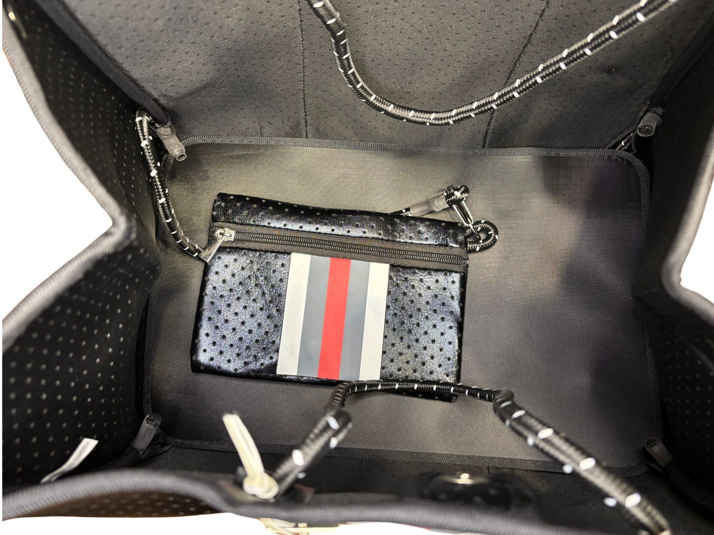 Neoprene Tote Bag: Glossy Black