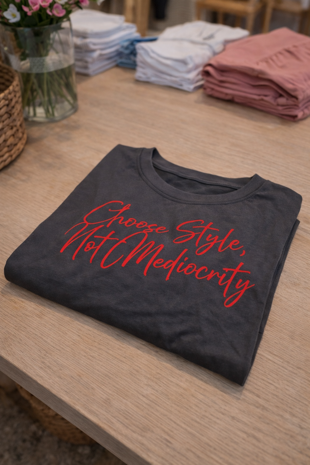 "Choose Style, Not Mediocrity" (Black and Red) Crop Top