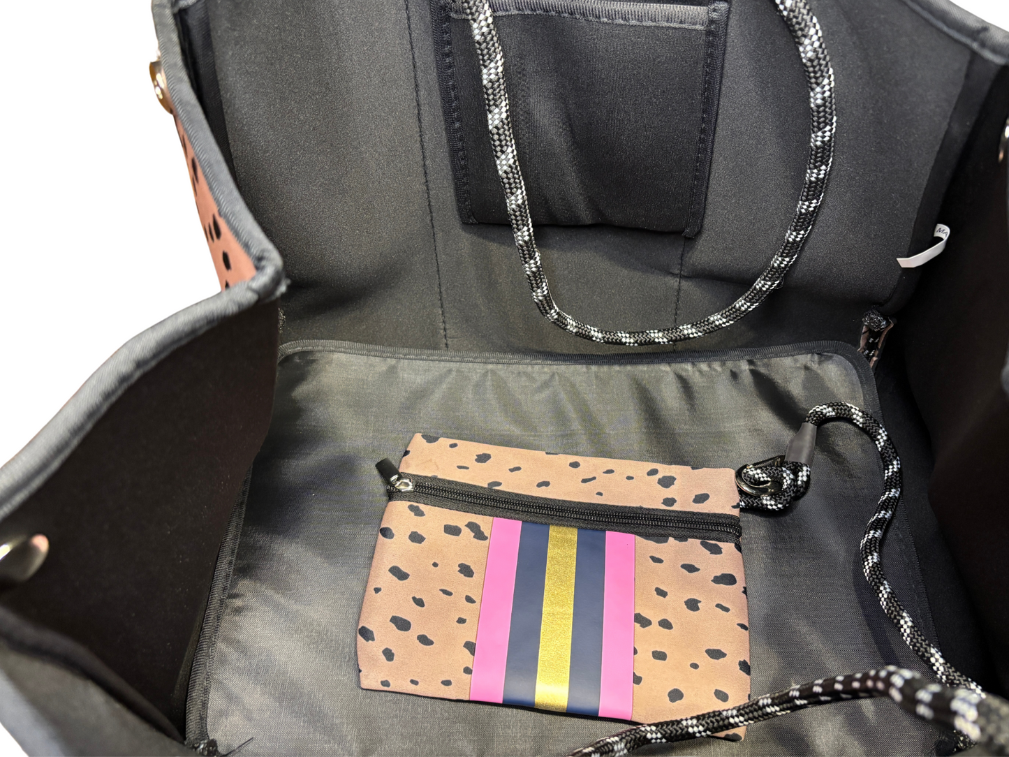 Neoprene Tote Bag: Cheetah-Inspired Print