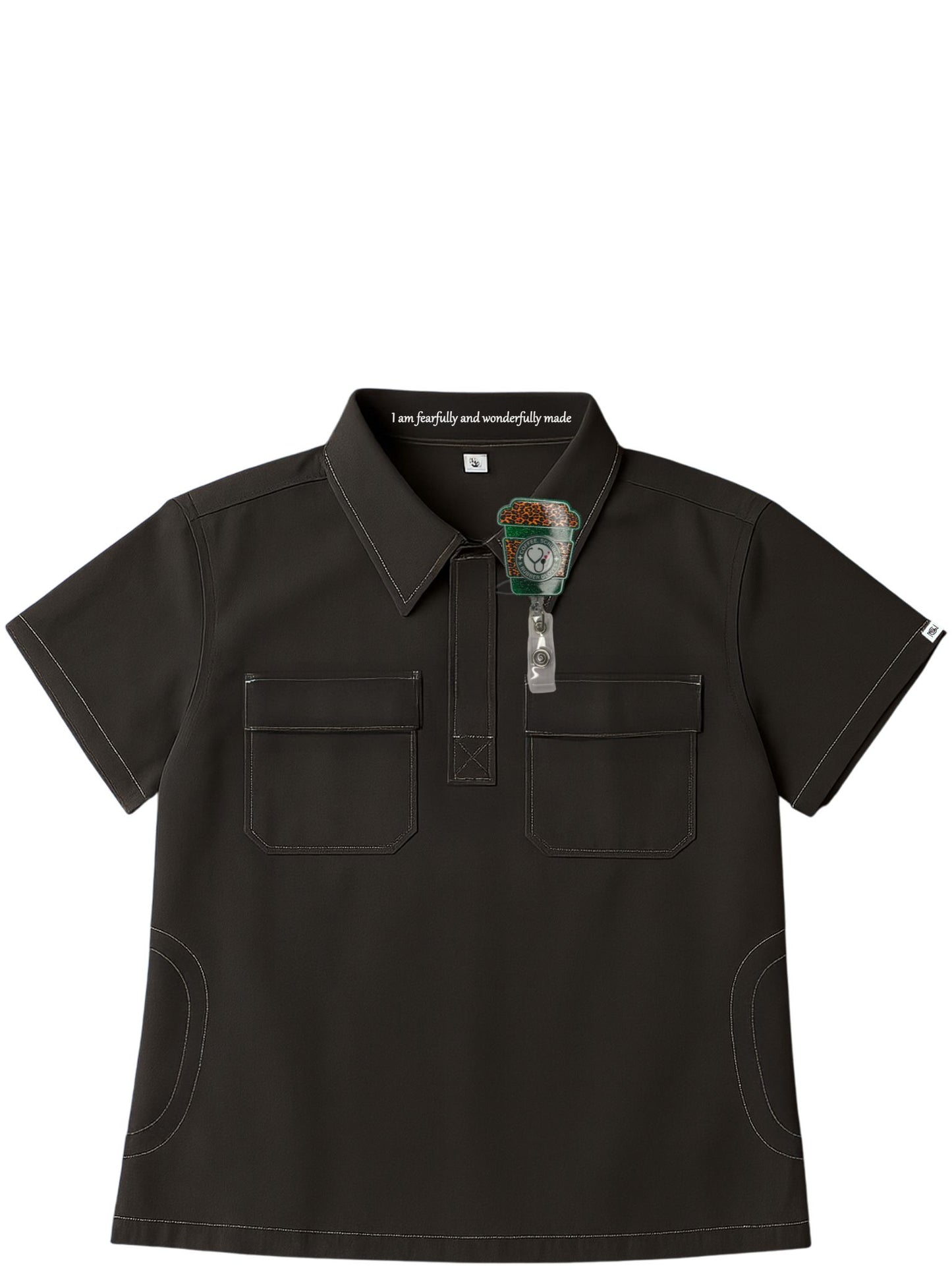 "Coffee, Scrubs, & Rubber Gloves" Badge Reel