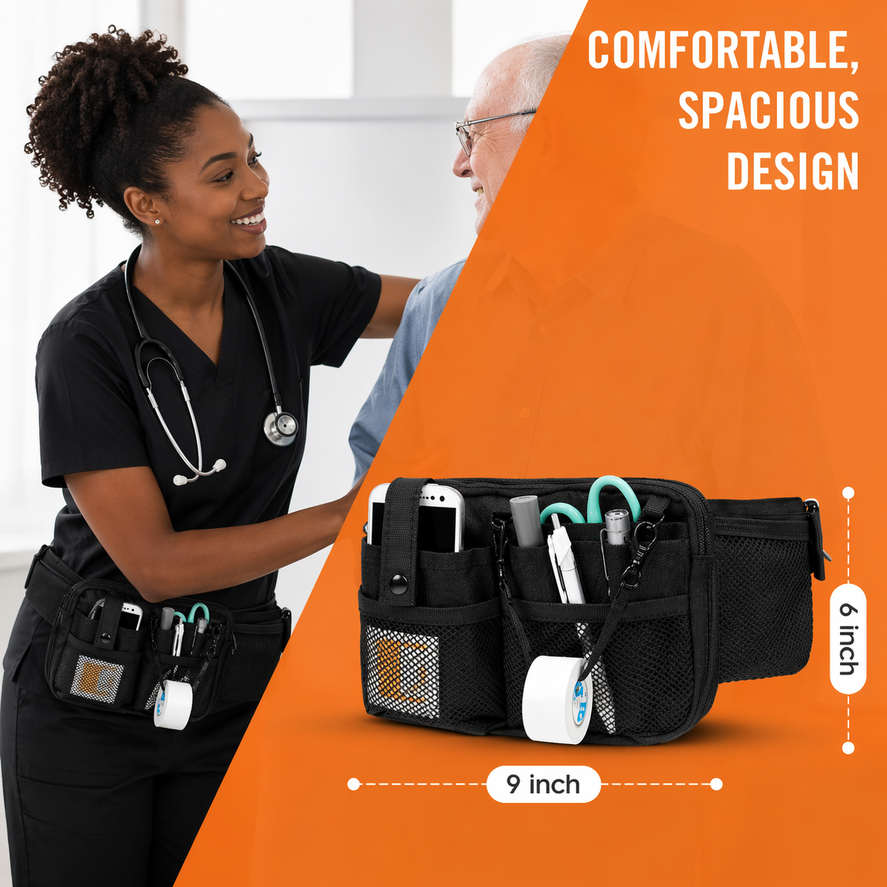 Nurse Utility Waist Bag - Multi-Pocket Medical Organizer Belt