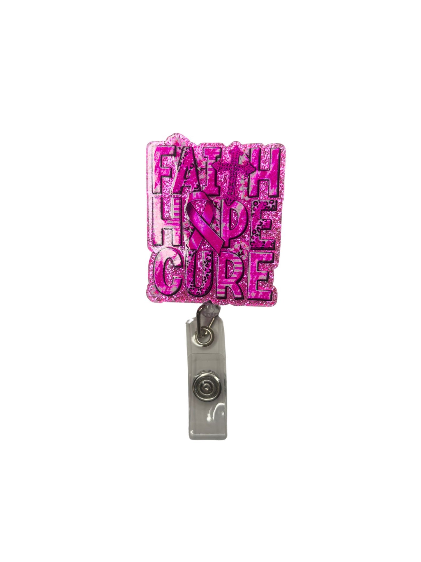 "FAITH HOPE CURE" Badge Reel