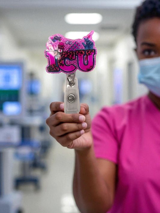 "ICU" Retractable Badge