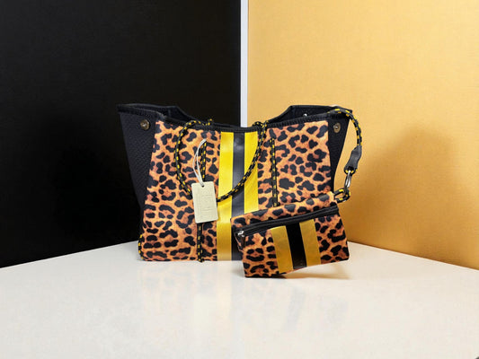 Neoprene Tote Bag: Classic Leopard Print