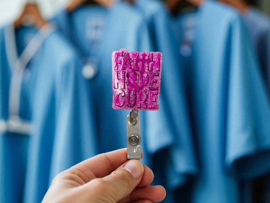 "FAITH HOPE CURE" Badge Reel