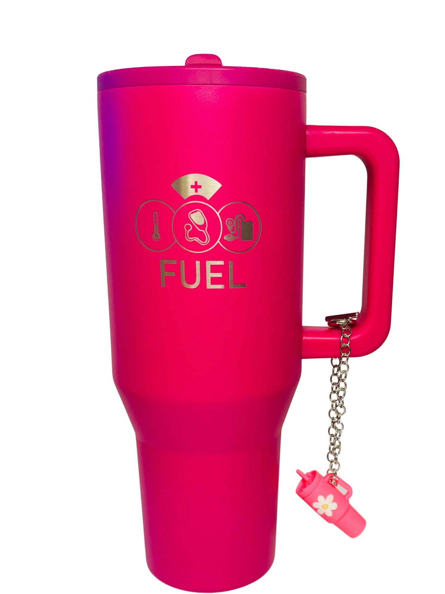 Neon Magenta " FUEL " Spill Proof Tumbler