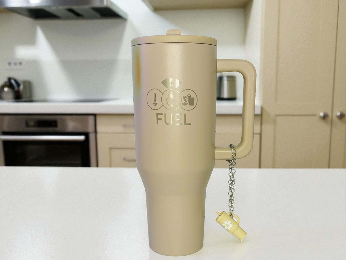 Tan " Fuel " Spill Proof Tumbler